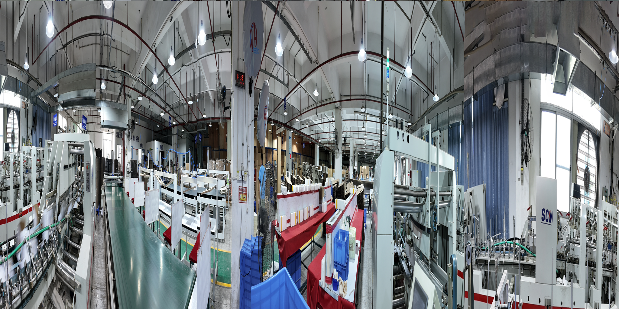 Automatic box gluing and assembly line
